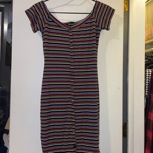 Forever 21 Multicolor Striped Midi Dress